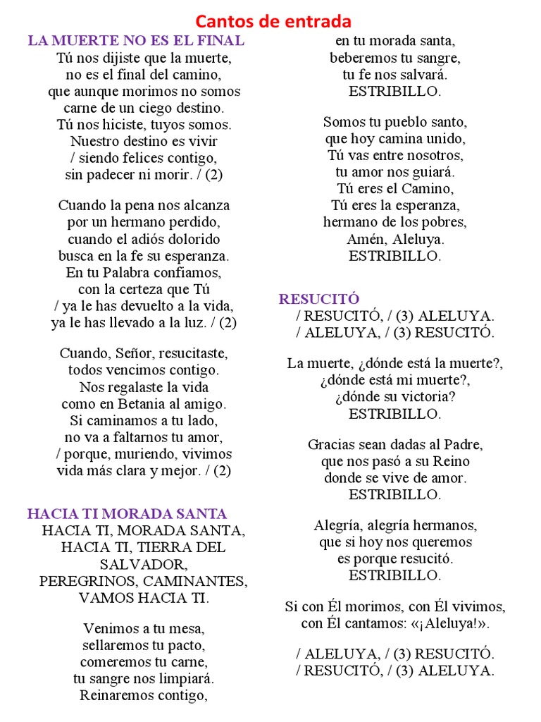 Cantos para Funerales | PDF | eucaristía | Amor