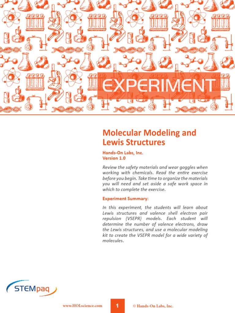 Molecular Modeling and Lewis Structures PDF Valence (Chemistry