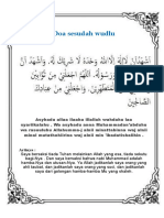 Bacaan Doa Sesudah Wudhu