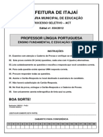 Prova Seletiva Professor Português Itajai
