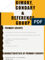 Primary Secondary and Reference Group - Sociology