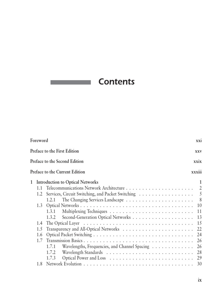 Introduction to Optical Networks | PDF | Dispersion (Optics ...