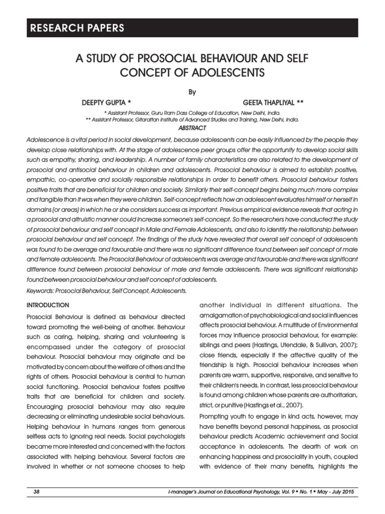 RESEARCH | PDF | Self Concept | Adolescence