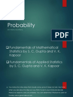 Probability: Dr. Reshu Agarwal