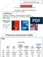 Pressure Transducers and Measurement