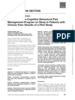 The Impact of A Cognitive Behavioral Pain Management Program On Sleep in Patients With Chronic Pain Results of A Pilot Study