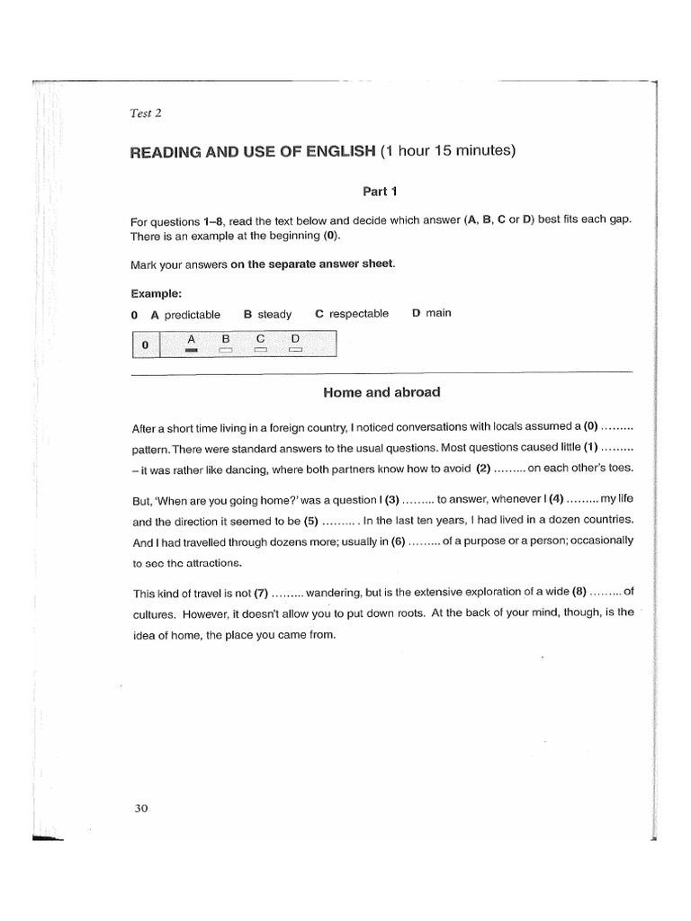FIRST - Extra Test 2 | PDF
