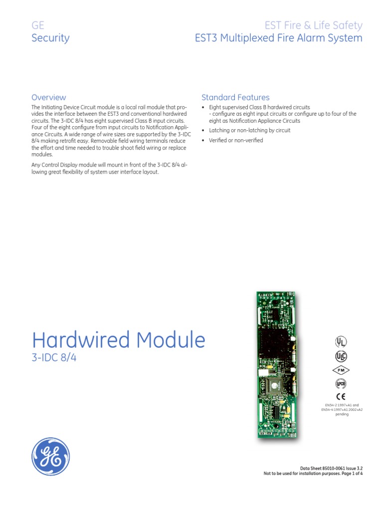 EST3 Hardwired Module IDC8 - 4 | PDF | Electronic Circuits | Amplifier