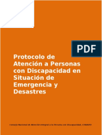 Protocolo de Atencion A Personas Con Discapacidad en Situacion de Emergencias y Desastres