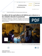 Agricultores de Bolivia para Abastecer A Las Ciudades Durante La Pandemia - Internacional - EL PAÍS