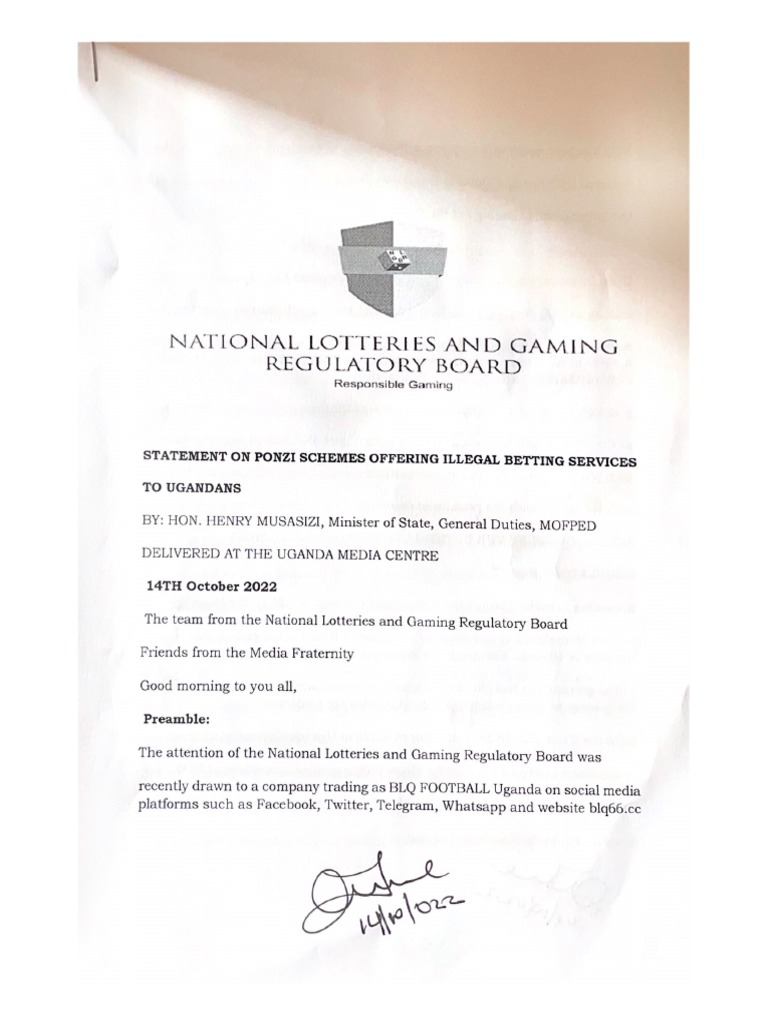 National Lotteries and Gaming Regulatory Board | PDF