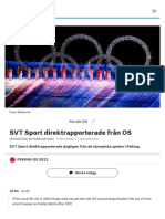 SVT Sport Direktrapporterade Från OS - SVT Sport