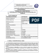 Silabo de Experiencias Formativas en Situaciones Reales de Trabajo 2021 II 1