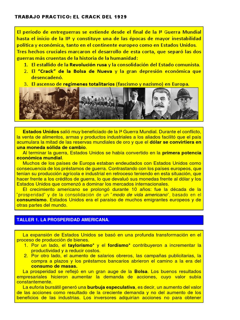 La Crisis Economica de 1929 | PDF | Gran depresion | Nuevo acuerdo