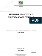 1 - Anexo 1-A - Memorial Descritivo e Especificações Técnicas