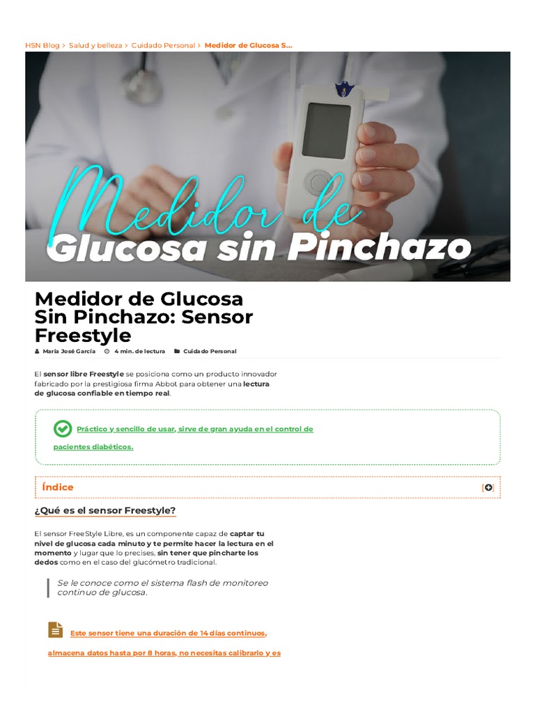 Sensor Freestyle - Mide Tu Glucosa Sin Pinchazo