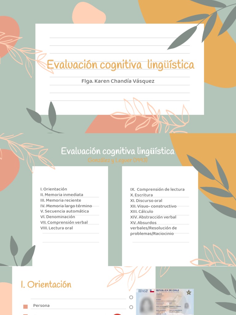Evaluaci%C3%B3n+cognitiva+ling%C3%BC%C3%ADstica | PDF | Memoria ...