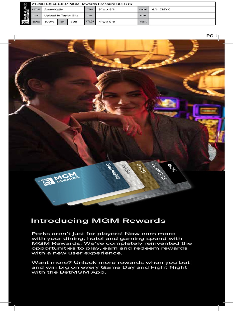 MGM Rewards New Benefits by Tier PDF Slot Machine Master Card