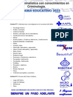 Auxiliar en Criminalística Con Conocimientos en Criminología. 2022