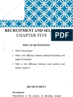 Recruitment and Selection Chapter Summary