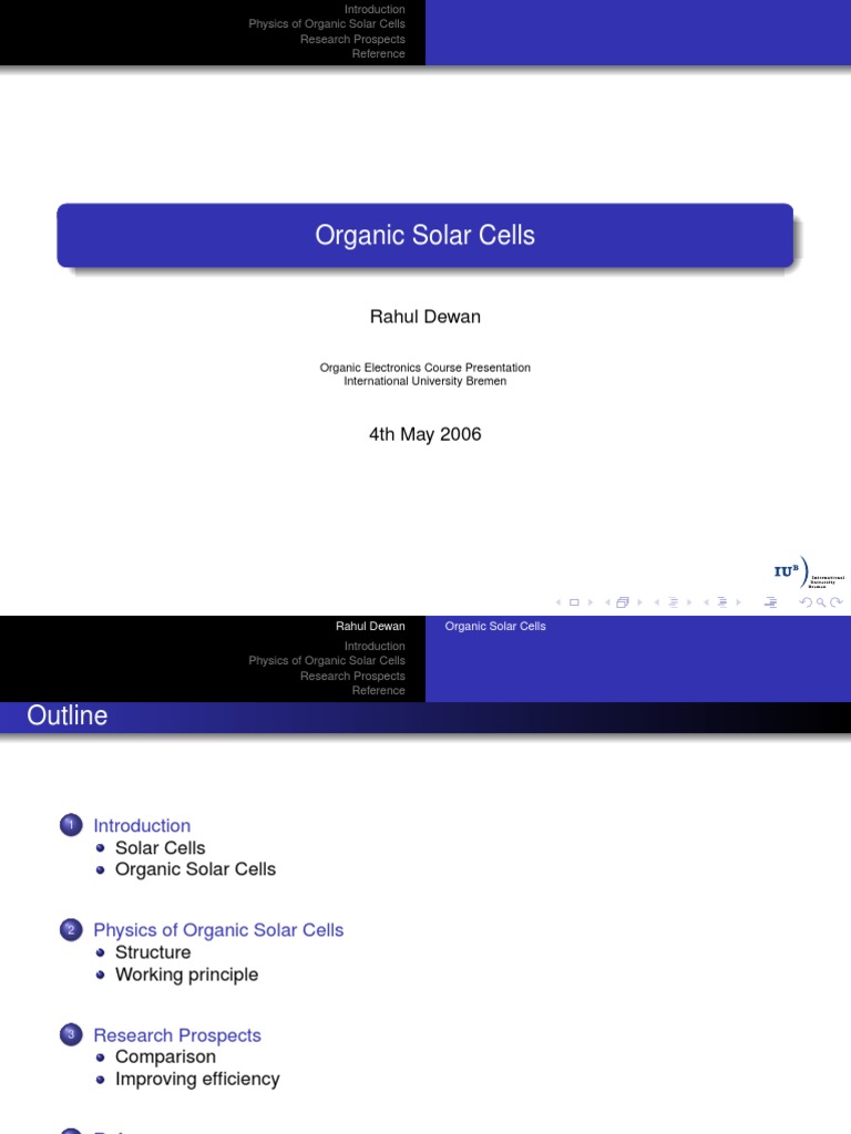 RD Organic Solar Cells | PDF | Solar Cell | Photovoltaics