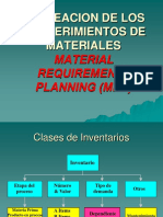 Planeacion de Los Requerimientos de Materiales: Material Requirements Planning (MRP)