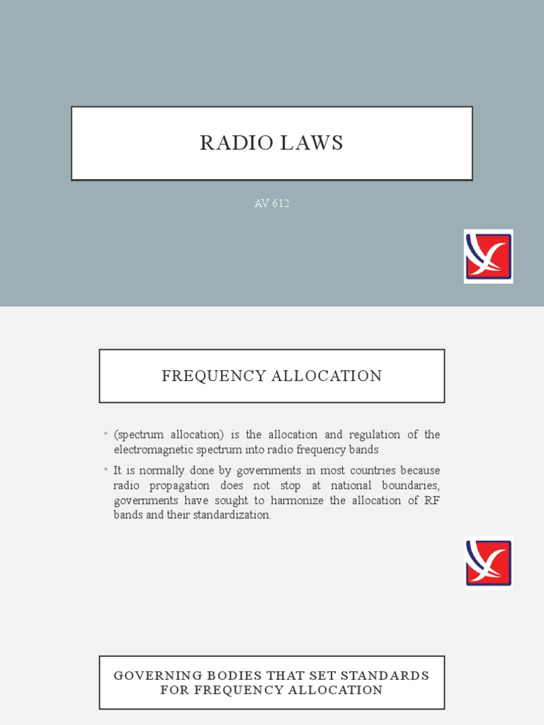 Radio Laws MIDTERM WEEK 2 PDF Hertz Spectrum