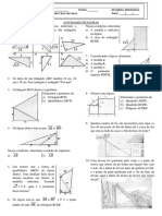 Matemática 9º Ano - Exercicios PITAGORAS 4º Bi 2022