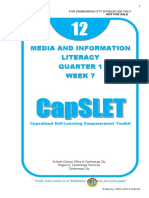 Media and Information Literacy Quarter 1 Week 7: Capsulized Self-Learning Empowerment Toolkit