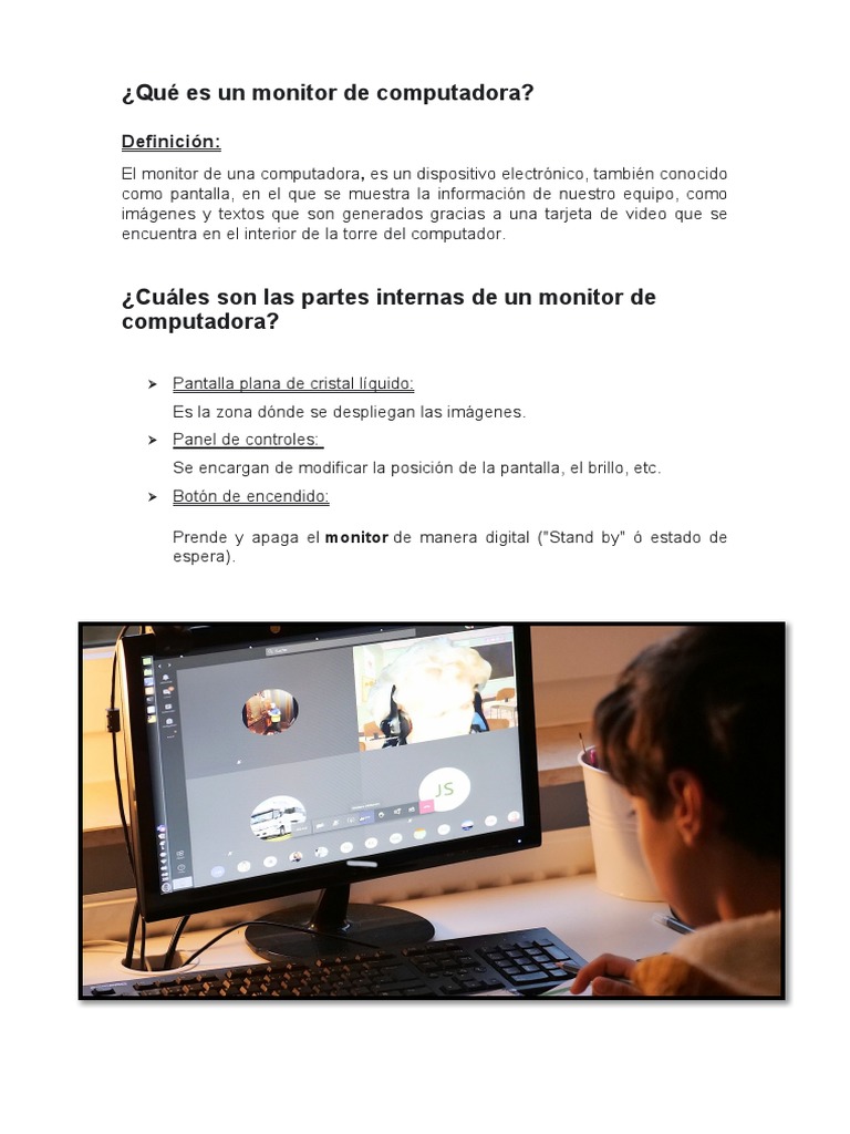 Definición y tipos de monitores de PC | PDF | Monitor de computadora ...
