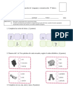 ev. lenguaje 3° U1 orden alfabético y comprension de lectura