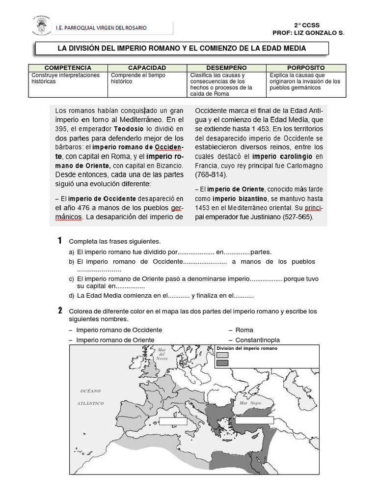 Mapa del Imperio Romano Dividido | PDF | imperio Bizantino | imperio Romano
