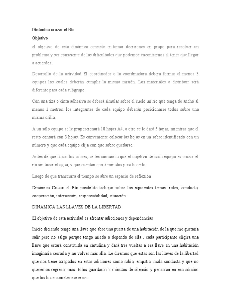 Dinámica Cruzar El Rio | PDF