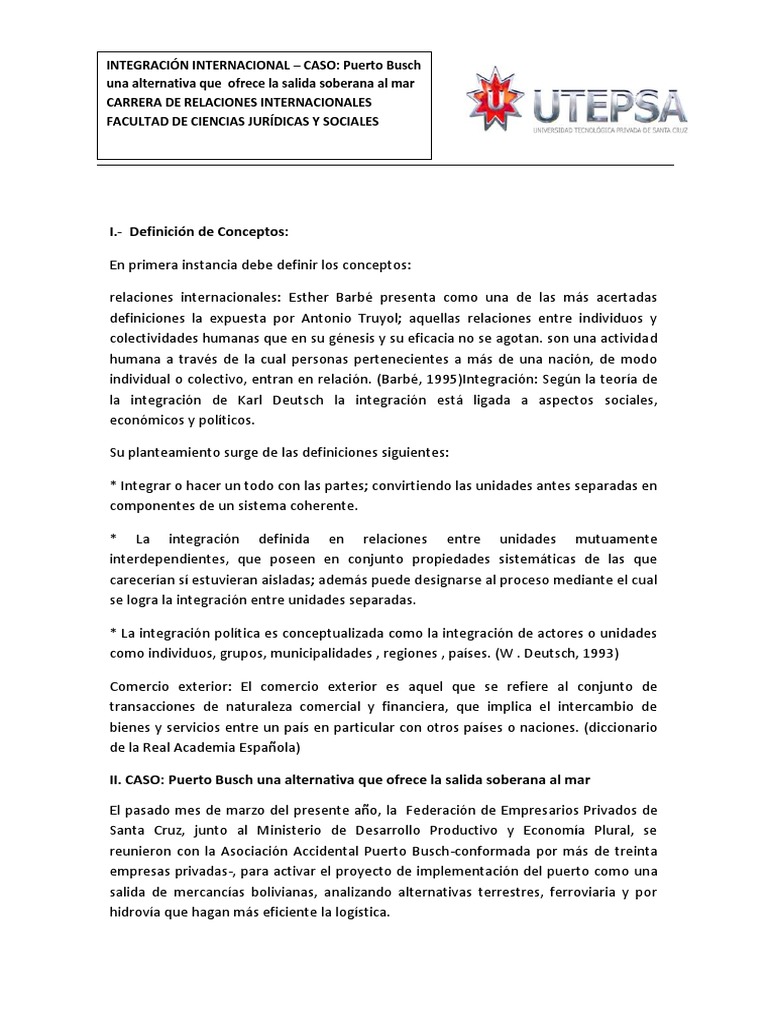 Caso Puerto Busch PDF Bolivia Nación