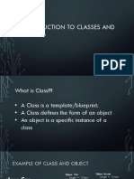 Introduction To Classes and OBJECTS
