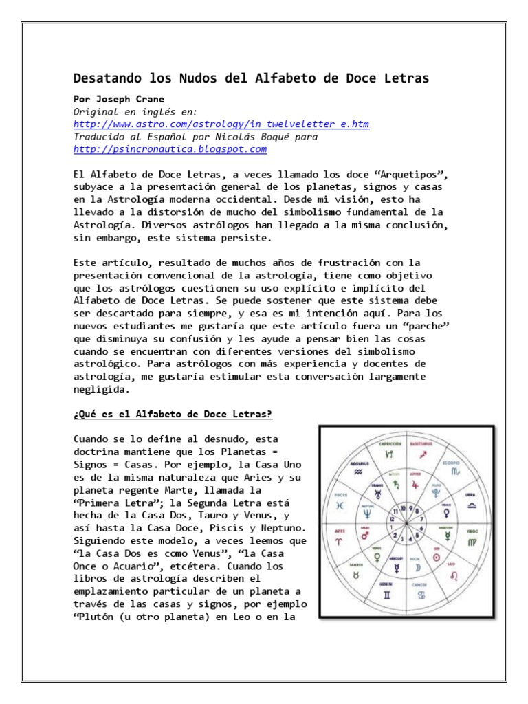 Desatando El Alfabeto de 12 Letras | PDF | Astrología | Horóscopo