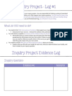 Inquiry Project - Log #1: What Do YOU Need To Do?