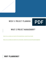 Week 9 Project Planning