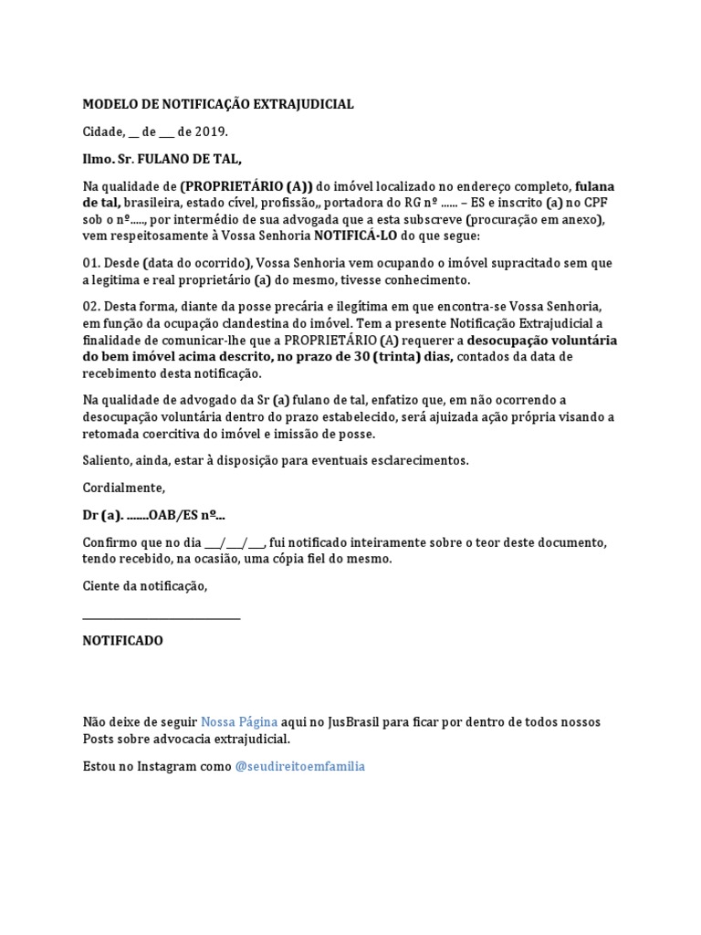 Modelo de Notificacao Extrajudicial | PDF