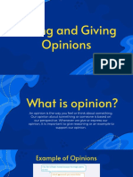 Asking and Giving Opinions