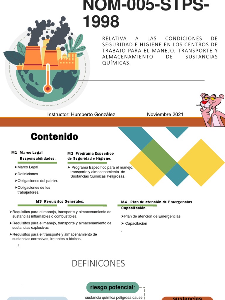 Manejo de Químicos Nom-005-Stps-1998 MP (Ing. Gonzalez) para Imprimir ...
