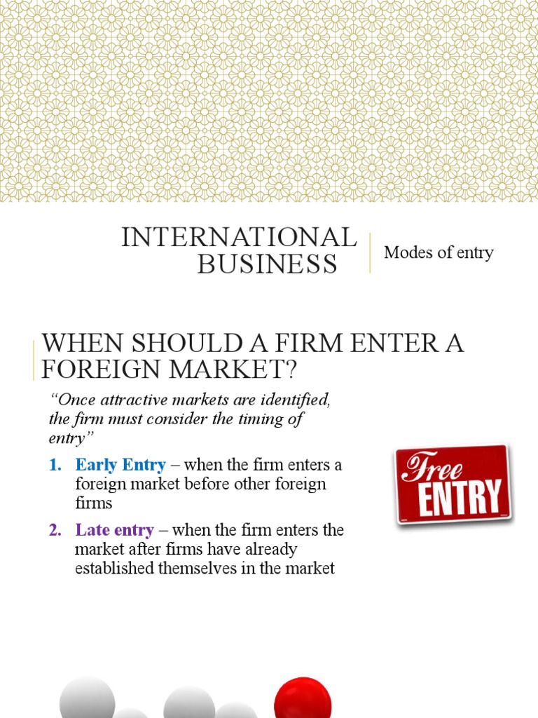 Global Market Entry Strategies | PDF | Exports | Franchising