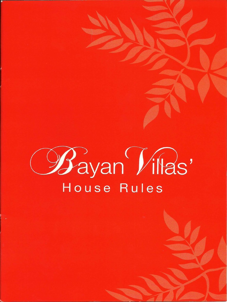 Bayan villa house rules pdf