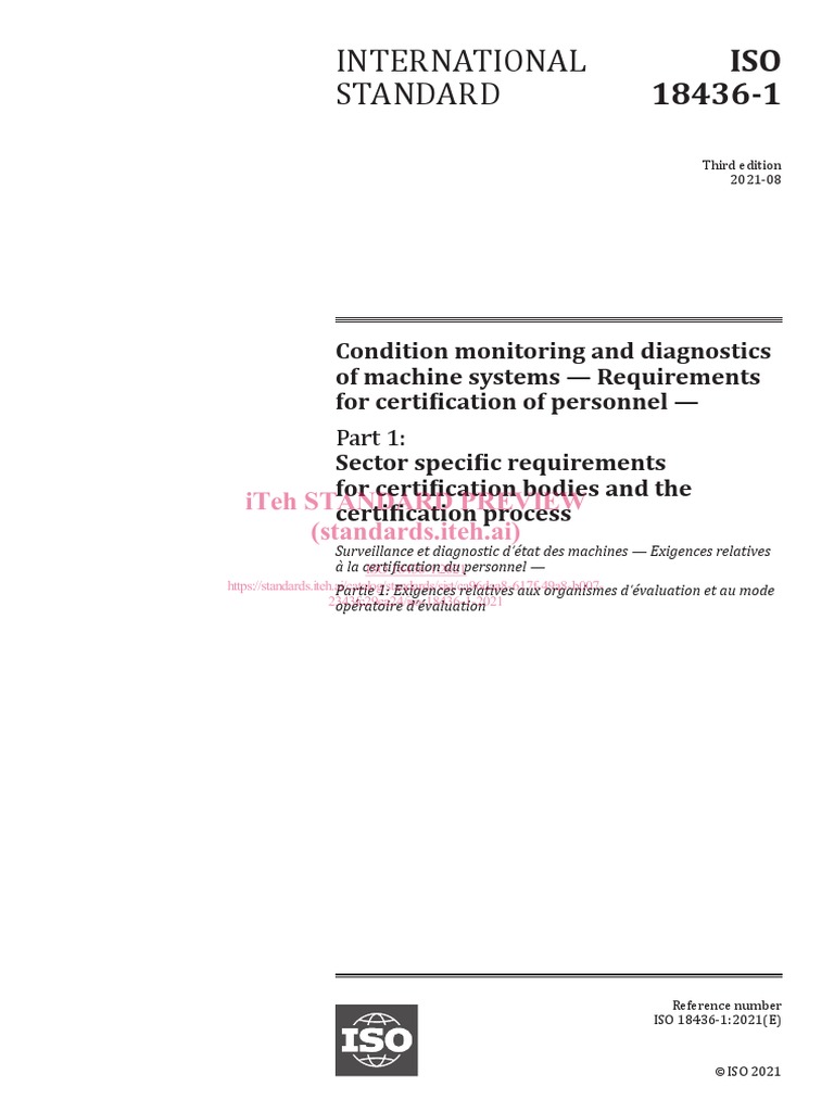 Iso 18436 1 2021 | PDF