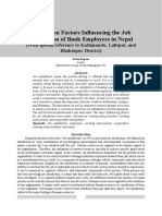 A Study On Factors Influencing The Job Satisfaction of Bank Employees in Nepal