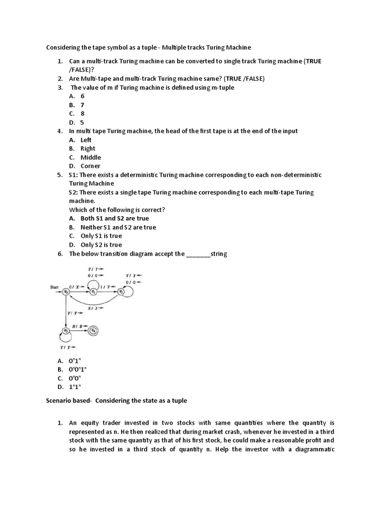 Multi-Track Turing Machine Concepts | PDF