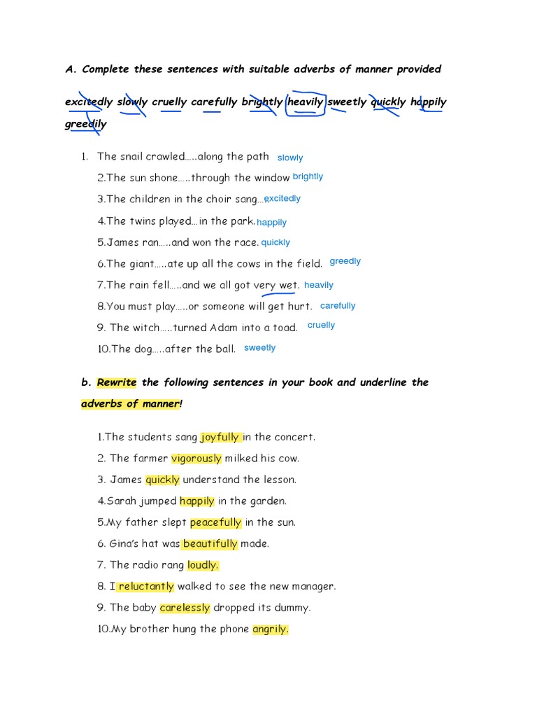 Exercise Adv of Manner 1 | PDF