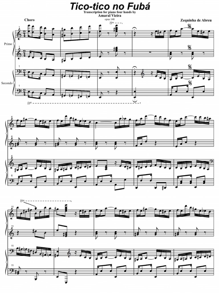 Tico-Tico No Fubá (Piano 4-Hand) | PDF