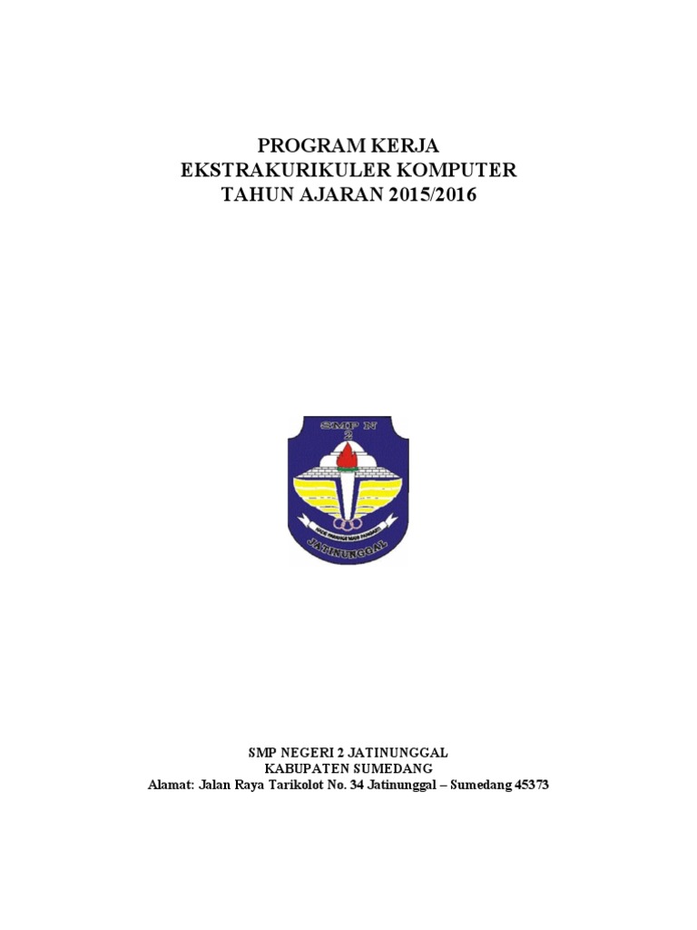 Program Kerja Eskul Komputer SMPN 2 Jatinunggal | PDF