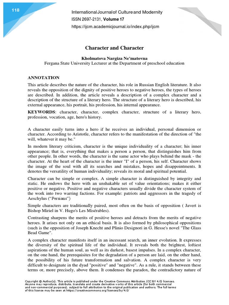 Character and Character | PDF | Creative Commons License | Creative Commons